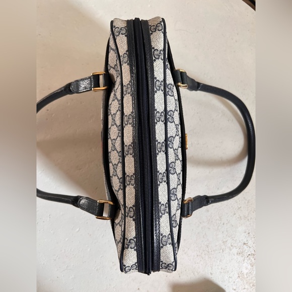 Vintage Gucci GG Supreme Sherry Line Navy Monogram Canvas Boston Bag - Picture 15 of 16